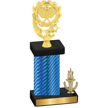 Accented Single Blue Carbon Fiber Victory Pickleball Trophy