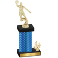 Accented Single Blue Carbon Fiber Fourth Place Basketball Trophy