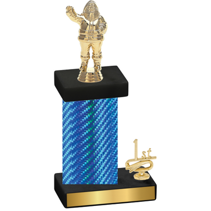 Accented Single Blue Carbon Fiber First Place Holiday Trophy