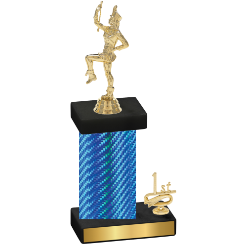 Accented Single Blue Carbon Fiber First Place Majorette Trophy