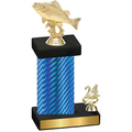 Accented Single Blue Carbon Fiber Year Fishing Trophy