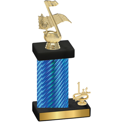 Accented Single Blue Carbon Fiber First Place Music Trophy