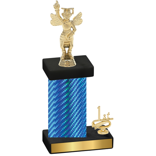 Accented Single Blue Carbon Fiber First Place Academics Trophy