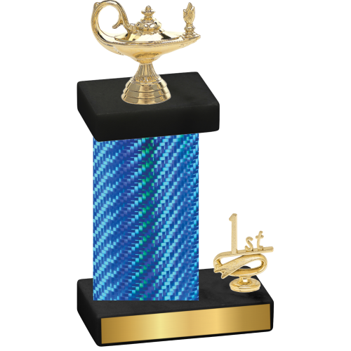 Accented Single Blue Carbon Fiber First Place Academics Trophy