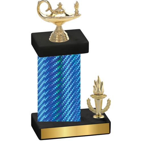 Accented Single Blue Carbon Fiber Victory Academics Trophy