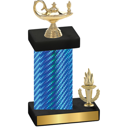 Accented Single Blue Carbon Fiber Victory Academics Trophy