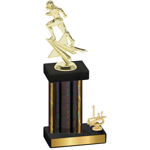 Accented Single Black Glacier First Place Football Trophy