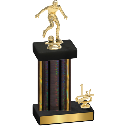 Accented Single Black Glacier First Place Soccer Trophy