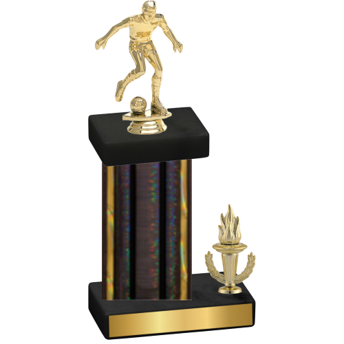 Accented Single Black Glacier Victory Soccer Trophy