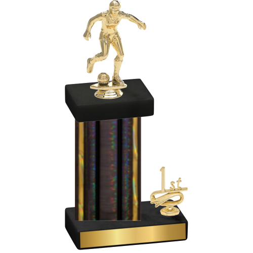 Accented Single Black Glacier First Place Soccer Trophy