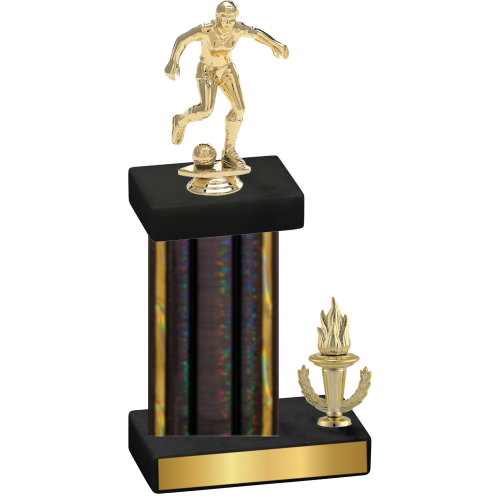 Accented Single Black Glacier Victory Soccer Trophy