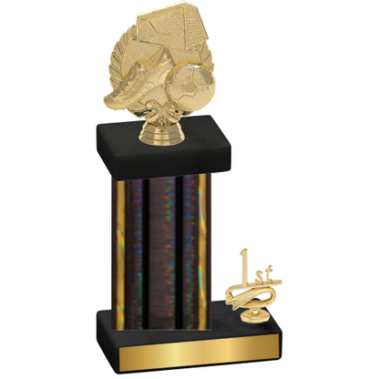 Accented Single Black Glacier First Place Soccer Trophy