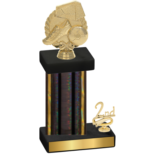 Accented Single Black Glacier Second Place Soccer Trophy