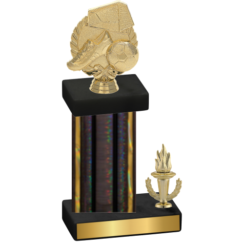 Accented Single Black Glacier Victory Soccer Trophy