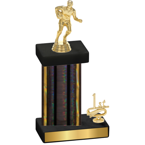 Accented Single Black Glacier First Place Rugby Trophy