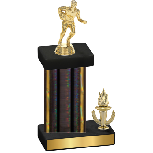 Accented Single Black Glacier Victory Rugby Trophy