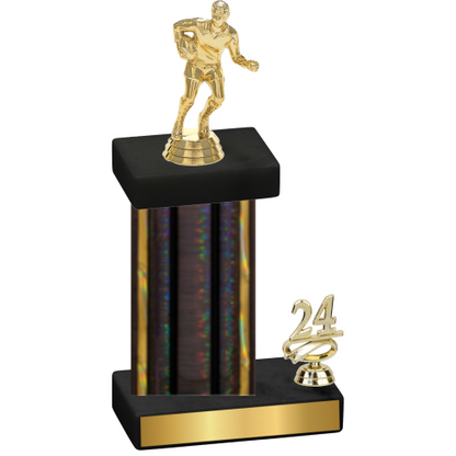 Accented Single Black Glacier Year Rugby Trophy