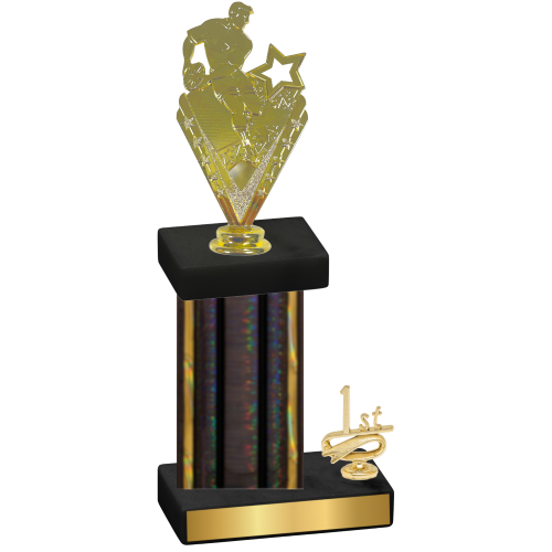 Accented Single Black Glacier First Place Rugby Trophy