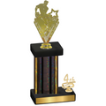 Accented Single Black Glacier Fourth Place Rugby Trophy
