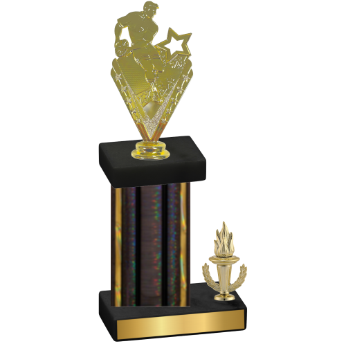 Accented Single Black Glacier Victory Rugby Trophy