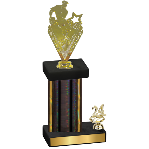 Accented Single Black Glacier Year Rugby Trophy