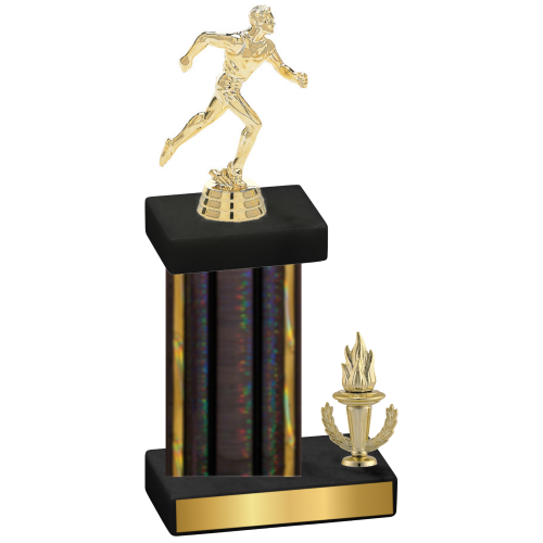 Accented Single Black Glacier Victory Running Trophy