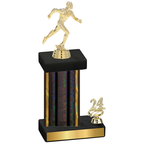 Accented Single Black Glacier Year Running Trophy