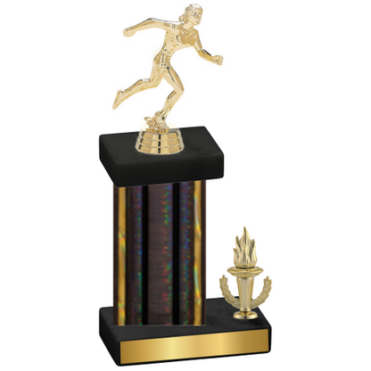 Accented Single Black Glacier Victory Running Trophy