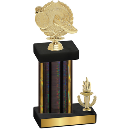 Accented Single Black Glacier Victory Running Trophy