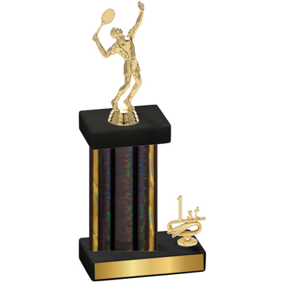 Accented Single Black Glacier First Place Tennis Trophy