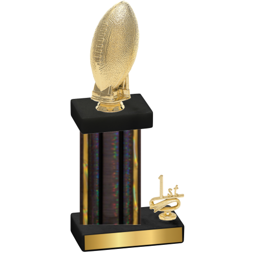 Accented Single Black Glacier First Place Football Trophy