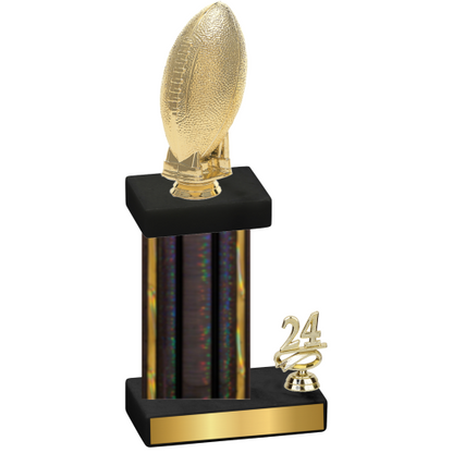 Accented Single Black Glacier Year Football Trophy