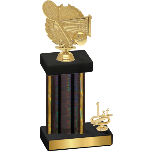 Accented Single Black Glacier First Place Tennis Trophy