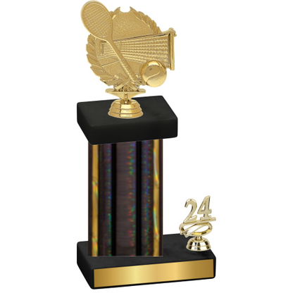 Accented Single Black Glacier Year Tennis Trophy