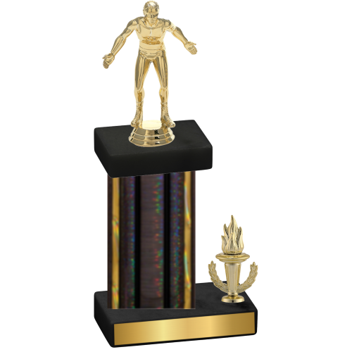 Accented Single Black Glacier Victory Wrestling Trophy