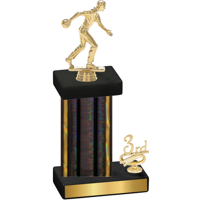 Accented Single Black Glacier Third Place Bowling Trophy