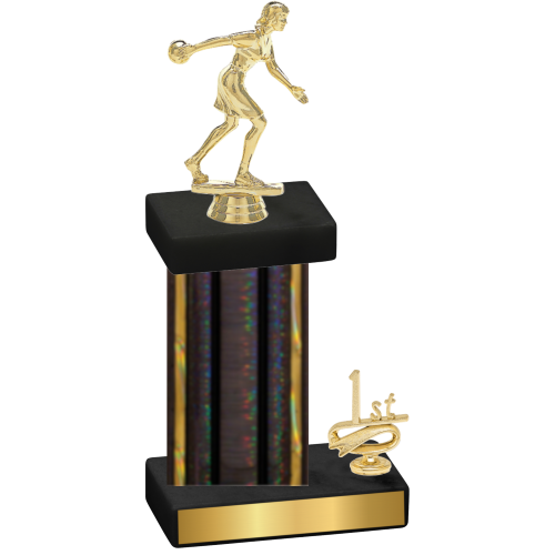 Accented Single Black Glacier First Place Bowling Trophy