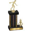 Accented Single Black Glacier Victory Bowling Trophy