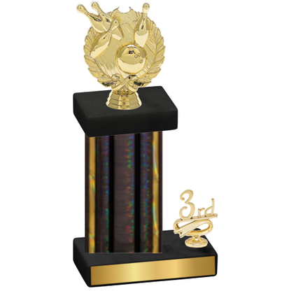 Accented Single Black Glacier Third Place Bowling Trophy