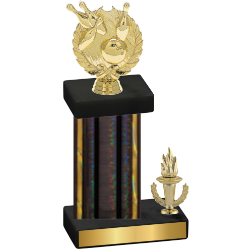 Accented Single Black Glacier Victory Bowling Trophy