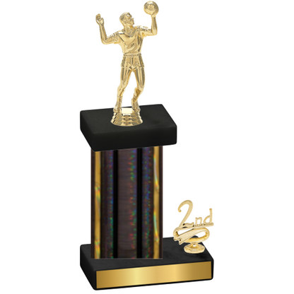 Accented Single Black Glacier Second Place Volleyball Trophy