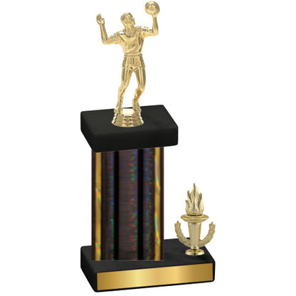 Accented Single Black Glacier Victory Volleyball Trophy