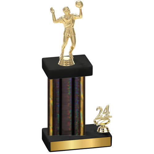 Accented Single Black Glacier Year Volleyball Trophy