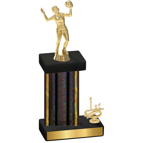 Accented Single Black Glacier First Place Volleyball Trophy