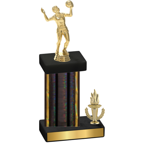 Accented Single Black Glacier Victory Volleyball Trophy