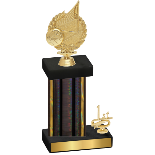 Accented Single Black Glacier First Place Volleyball Trophy