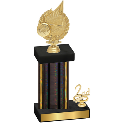 Accented Single Black Glacier Second Place Volleyball Trophy