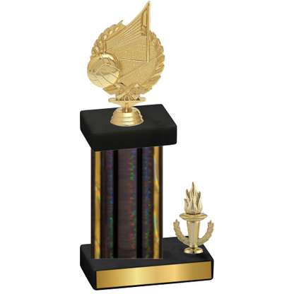 Accented Single Black Glacier Victory Volleyball Trophy