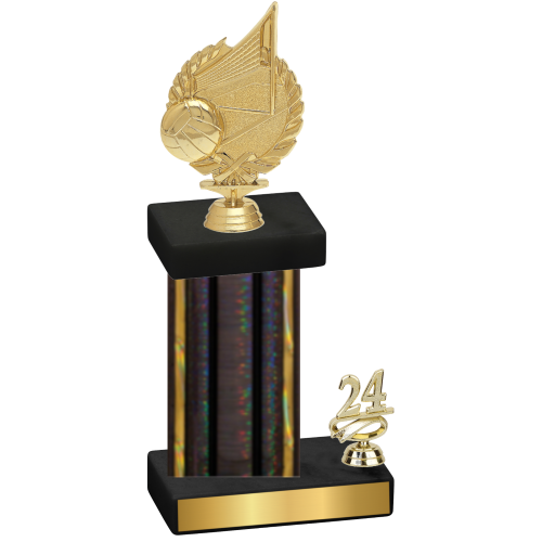 Accented Single Black Glacier Year Volleyball Trophy