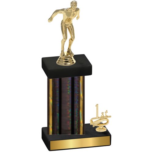 Accented Single Black Glacier First Place Swimming Trophy